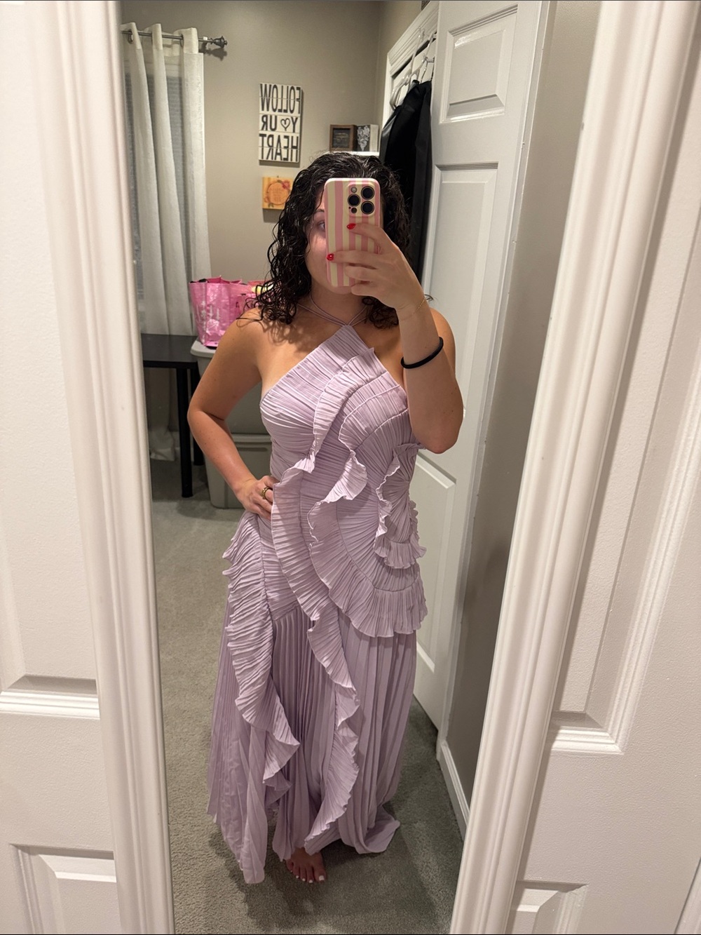 Lavender Ruffled Maxi Dress - Picture 2 of 3